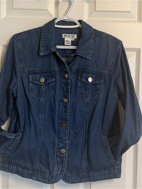 Coldwater Creek Dark Blue Denim Jean Jacket
